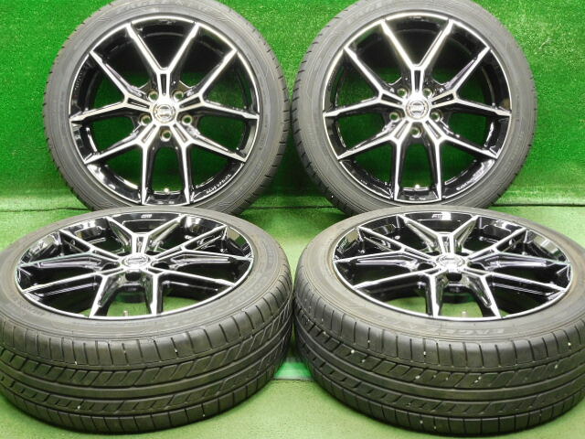 中古 ホイールタイヤ 4本セット 225/45R18 2022年製 8分山程度 未使用社外 スマック M1 18x7.5J+45 5H114.3 中古 ラジアル タイヤ グッドイヤー LS EXE｜オールドギア２号店 47,880円