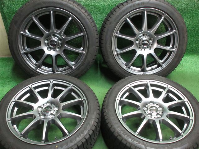 中古 ホイールタイヤ 4本セット 215/45R17 2021年製 8分山程度 中古社外 MID シュナイダーSTAG 17x7J+48 5H100 中古 スタッドレス タイヤ グッドイヤー アイスナビ8｜オールドギア２号店