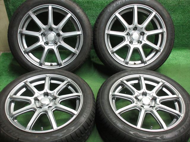 中古 ホイールタイヤ 4本セット 205/50R17 2022年製 7分山程度 中古社外 グラス 17x7J+48 5H114.3 中古 スタッドレス タイヤ トライアングル ウィンターX|オールドギア2号店