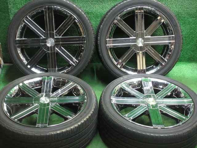 中古 ホイールタイヤ 4本セット 245/40R19 2005年製 1分山程度 中古社外 エムズスピード ジュリア サヴァー 19x8J+38 5H114.3 中古 ラジアル タイヤ ヨコハマ DNAエコス ES300｜オールドギア２号店