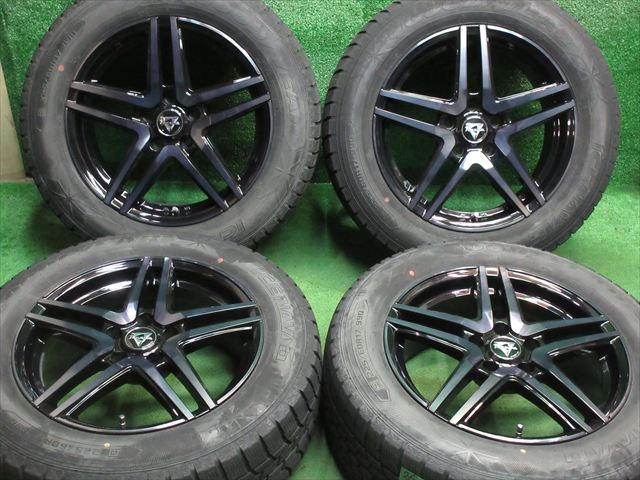 中古 ホイールタイヤ 4本セット 225/60R17 2017年製 6分山程度 中古社外 レイジー V-25 17x7J+38 5H114.3 中古 スタッドレス タイヤ グッドイヤー アイスナビ6|オールドギア2号店