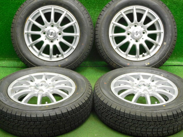 中古 ホイールタイヤ 4本セット 155/70R13 2023年製 10分山程度 中古社外 ストレンジャー 13x4J+45 4H100 中古 スタッドレス タイヤ ケンダ アイステックネオ KR36
