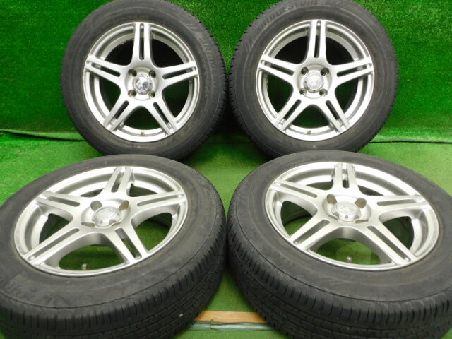 中古 ホイールタイヤ 4本セット 195/60R15 2018年製 7分山程度 中古社外 ブリヂストン BEO 15x6.5J+40 4H100 中古 ラジアル タイヤ ブリヂストン エコピア NH100｜オールドギア２号店