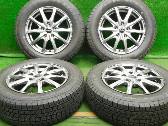 中古 ホイールタイヤ 4本セット 195/65R15 2023年製 中古社外 ユーロスピード 15x6J+45 5H114.3 新品 スタッドレス タイヤ ケンダ アイステックネオ KR36|オールドギア2号店
