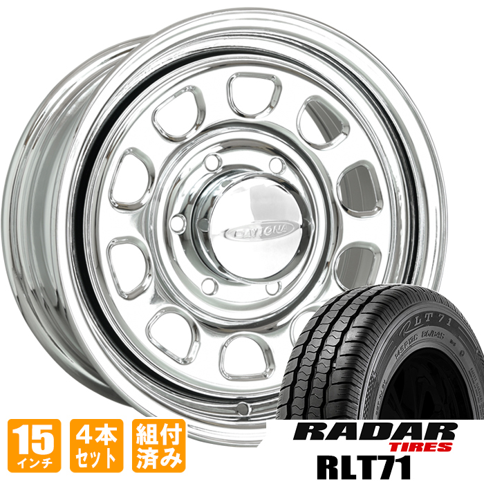 デイトナ 15インチ オール メッキ レーダー Radar Rlt71 195 80r15 107 105q 0系 ハイエース 4本セット サマータイヤ Lt Deerfieldtwpportage Com