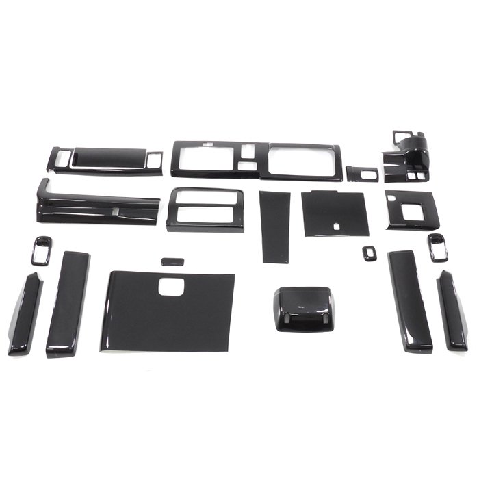 S500PS510Pハイゼットトラック3Dインテリアパネルピアノブラック20Pフルセット新品軽トラ内装
