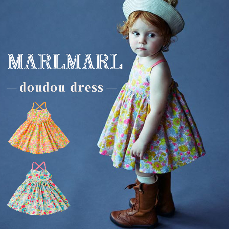 マールマール ワンピース Marlmarl Doudou Dress ドゥドゥドレス ベビー服 ドレス スカート チュニック 花柄 女の子 出産祝い ギフト ダリア マンダリン ミモザ Sermus Es