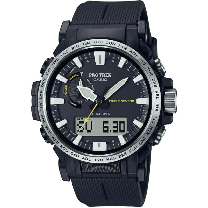 ま*ろ様 PRO TREK デジタル腕時計 ブラック CASIO カシオ PRO TREK MANASLU プロトレック マナスル ブラック