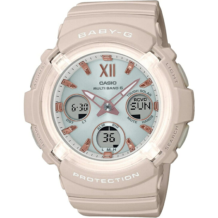 【国内置き目品】[カシオ] ウォッチ CASIO Baby-G カシオ ベビージー 電磁波ソーラー BGA-2800-4A2JF レディース サクラ色ベージュ 腕時計-レディース腕時計