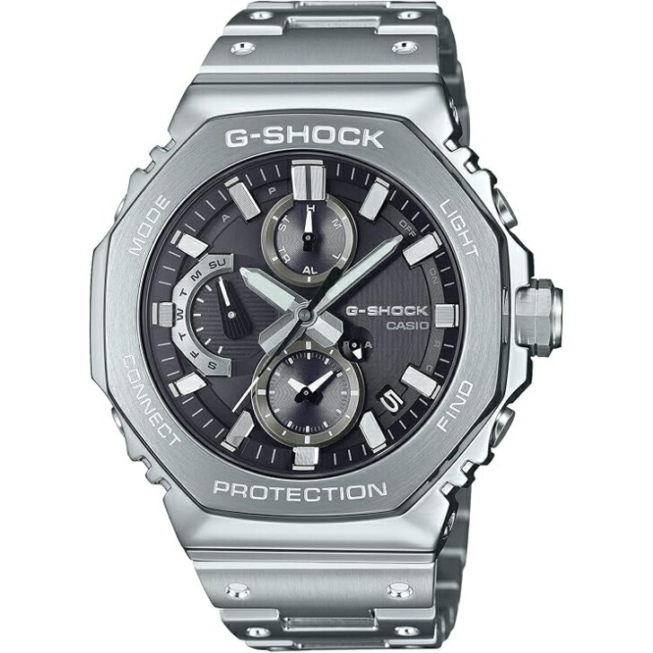 【国内定め事品】CASIO G-SHOCK カシオ  ジーショック フルメタルクロノグラフ Bluetooth積み上げる 手ごわいソーラー GMC-B2100D-1AJF メンズ しろがね色