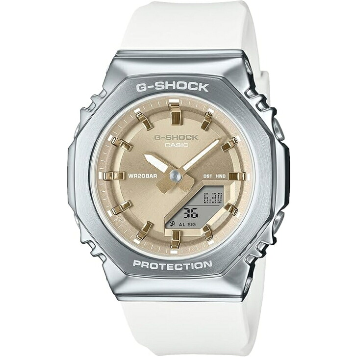 【国内正規品】CASIO G-SHOCK カシオ ジーショック メタルカバード バイオマスプラスチック採用 GM-S2110-7A9JF レディース ホワイト|OLD POWER