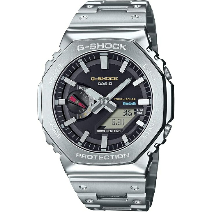 【国内正規品】CASIO G-SHOCK カシオ ジーショック フルメタル Bluetooth搭載 タフソーラー GM-B2100SD-1CJF メンズ シルバー｜ＯＬＤ　ＰＯＷＥＲ