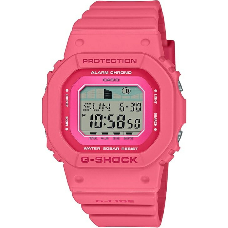 【国内決まり品】CASIO G-SHOCK カシオ ジーショック G-LIDE 周囲の状況気づかい原材料やとい入れる GLX-S5610-4JF レディース さくら色 男女兼用腕時計-腕時計