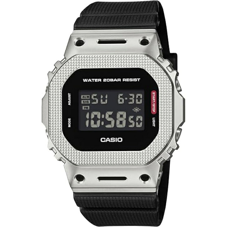 【国内正規品】CASIO G-SHOCK カシオ ジーショック メタルカバード 環境配慮素材採用 GM-5600M-1JF メンズ シルバー|OLD POWER