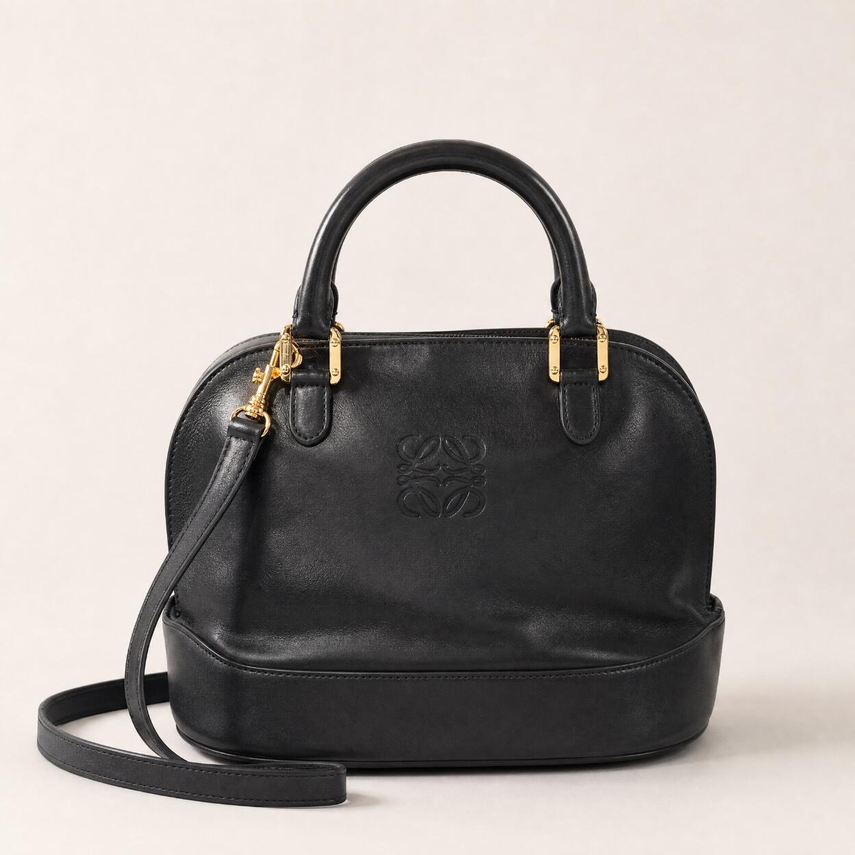 【中古】【美品】 ロエベ LOEWE 2WAY ハンドバッグ ショルダーバッグ ブラック 黒 レザー 本革 カバン 鞄 レディース 通勤 フォーマル 送料無料|おれのTAKARA