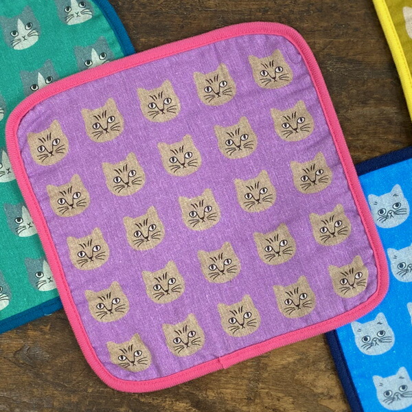 新品　松尾ミユキ　ガーゼ ハンド タオル　ハンカチ　chad　猫　ねこ　ネコ 松尾ミユキ ガーゼハンドタオル（猫）｜タオルハンカチ 雑貨