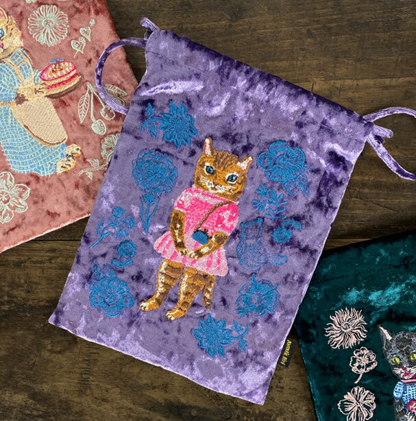 楽天市場】ナタリーレテ オーガンジー ドローストリングポーチ【猫