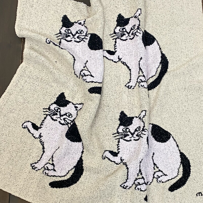 新品　松尾ミユキ　フェザーヤーン　ブランケット　Elliot　猫　ねこ　ネコ 新品 松尾ミユキ フェザーヤーン ブランケット Elliot 猫 ねこ