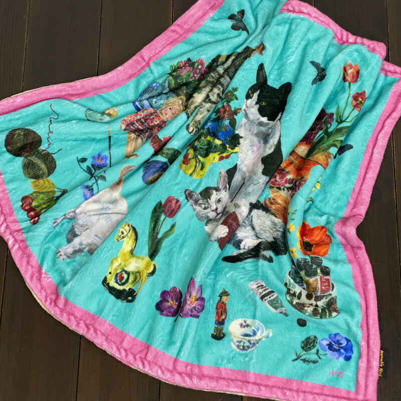 新品　松尾ミユキ　フェザーヤーン　ブランケット　Elliot　猫　ねこ　ネコ 新品 松尾ミユキ フェザーヤーン ブランケット Elliot 猫 ねこ