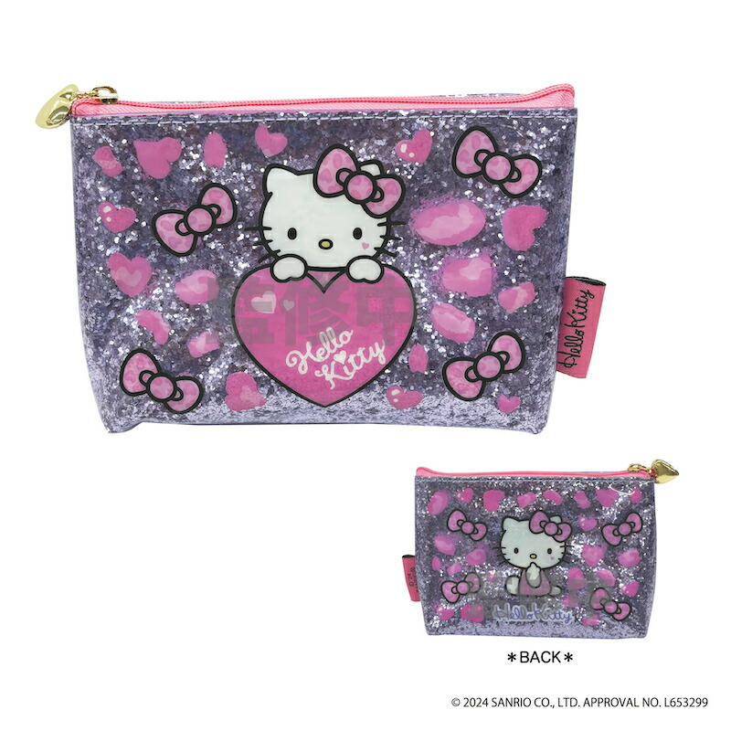 楽天市場】ハローキティ ポーチ グッズ グリッターポーチ ハイビスカス