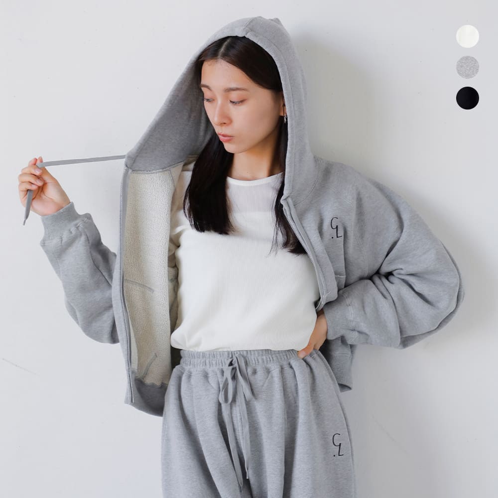 CLANE クラネ ロゴ コンパクト ジップアップ フーディー “LOGO COMPACT ZIP UP HOODIE” 19105-1172-kk レディース