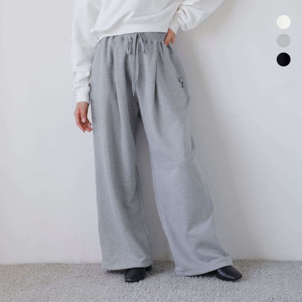 【3点で30％OFF】セール【40%OFF】CLANE クラネ ロゴ スウェット タック ワイド パンツ &ldquo;LOGO SWEAT TUCK WIDE PANTS&rdquo; 19110-7242-kk レディース【サイズ交換初回無料】｜OLUGA（オルガ）