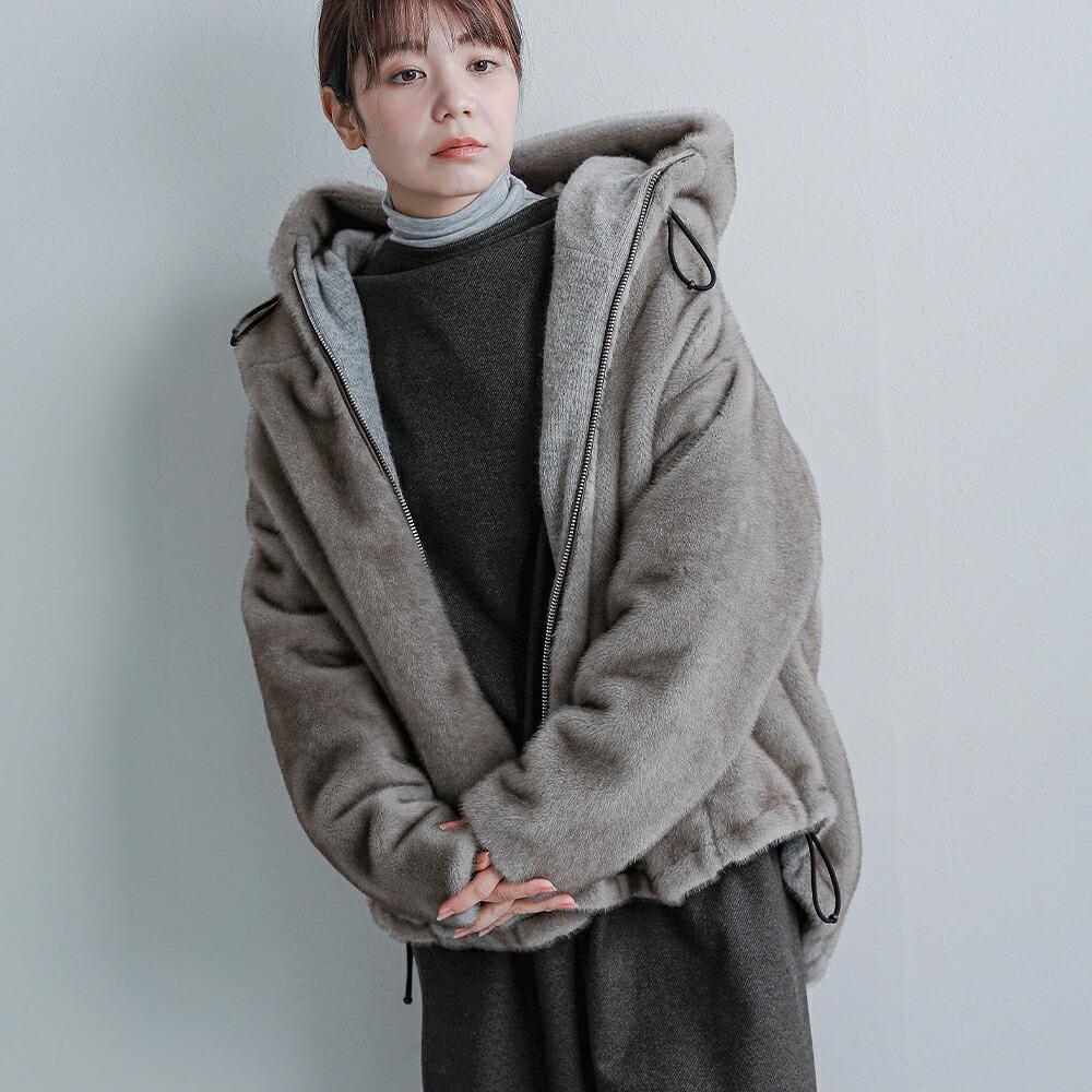 [2026aw新作]COGTHEBIGSMOKE コグザビッグスモーク エコミンク リバーシブル ジップフーディパーカー ODALIS ZIP PARKA 15802-266-1517-1 レディース 秋冬｜OLUGA（オルガ）