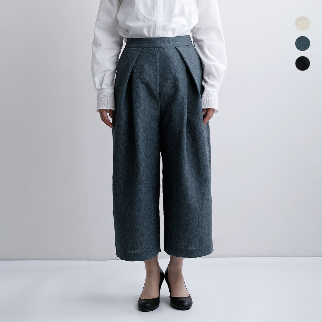 whyto ホワイト ジャガード タック トラウザーパンツ “jacquard tuck trouser” wht26hpt4067 レディース 2026ss新作 春夏【サイズ交換初回無料】