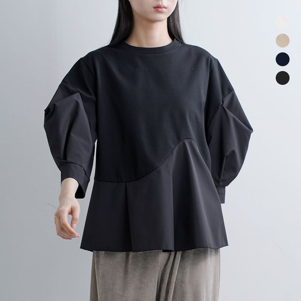 【3点で30%OFF】セール【40%OFF】MARECHAL TERRE マルシャルテル カーブ ペプラム プルオーバー zmt261ct015 レディース|OLUGA(オルガ)