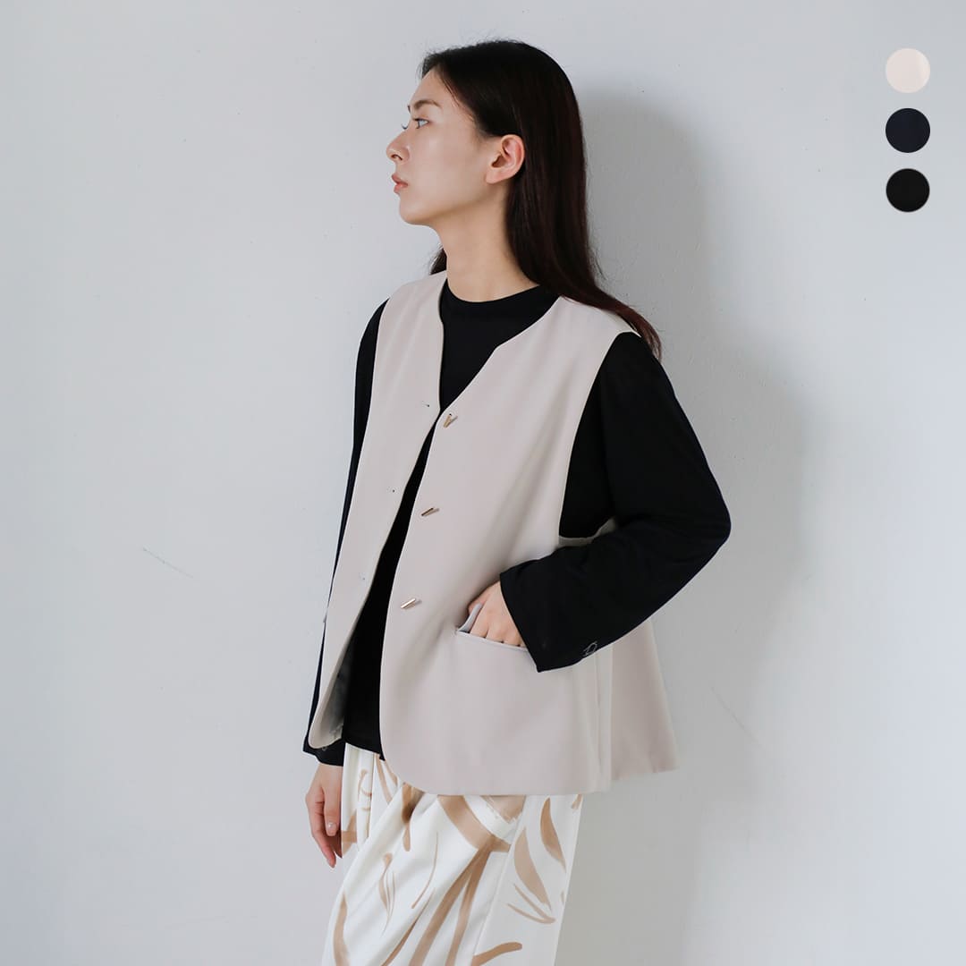 CHIGNON シニヨン ダブルクロス フレア ベスト 4956-443mk 2026ss新作 レディース【クーポン対象】