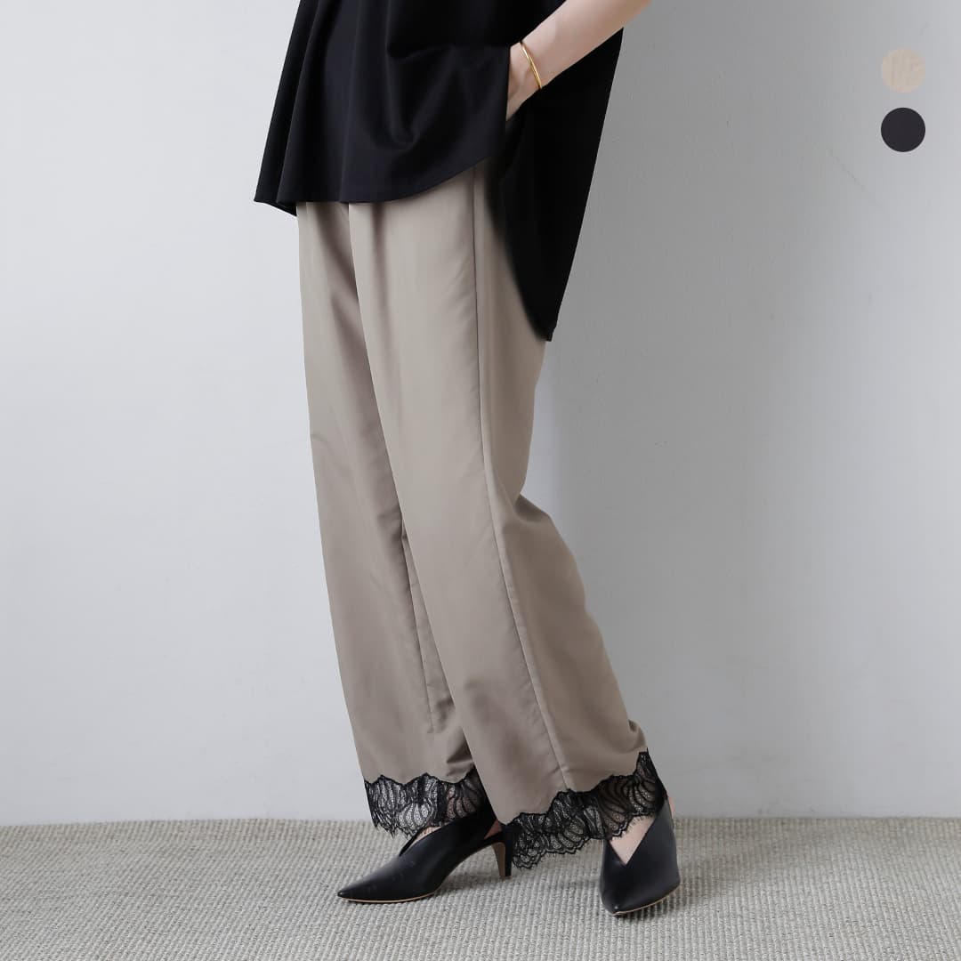 [NEW] CHIGNON シニヨン レース サテン イージー パンツ 3563-682nh レディース【サイズ・カラー交換初回無料】｜OLUGA（オルガ）