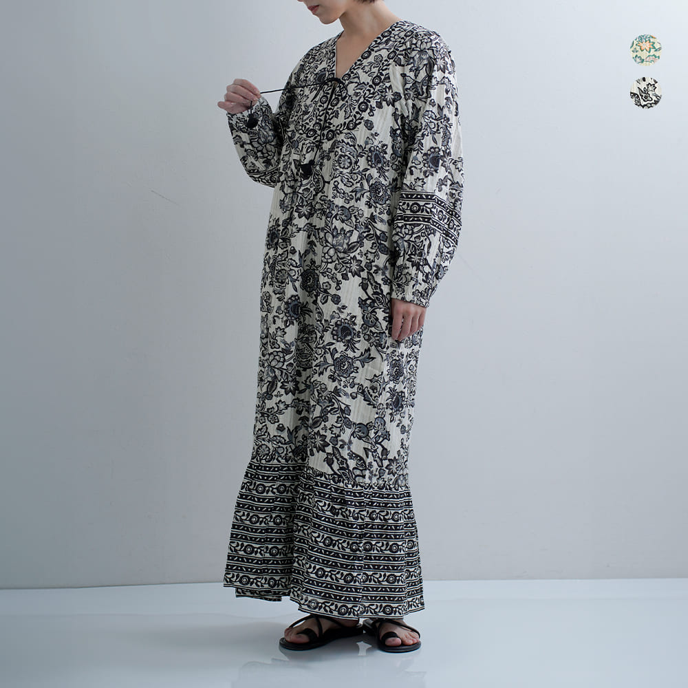 Sara Mallika サラマリカ コットン ペイズリー 花柄プリント ワンピース 020461sb1 レディース 2026sss新作 春夏【クーポン対象】