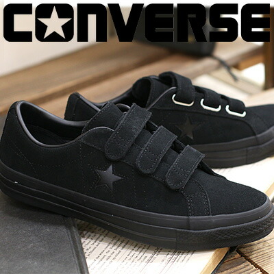 【日本正規取扱店】 CONVERSE ONE STAR SUEDE V-3 BLACK MONOCHROME コンバース ワンスター スエード ベルクロ ブラックモノクローム メンズ レディース ローカット スニーカー