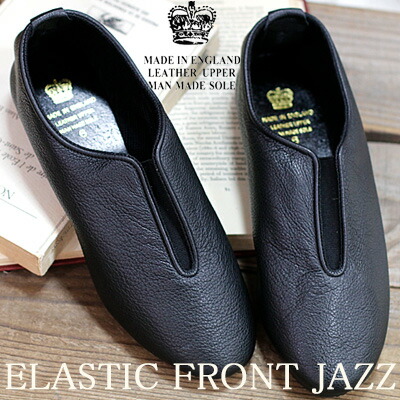 CROWN ELASTIC FRONT JAZZ BLACK ブラック クラウン 靴 スリッポン レディース ladies