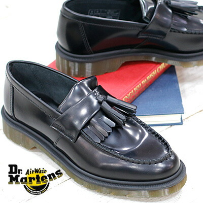【尖んがり10倍】【国内定め事品】 Dr.Martens ADRIAN BLACK 14573001 お医者さんマーチン  エイドリアン タッセルローファーメンズ レディース 靴
