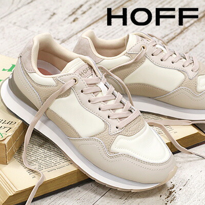【日本正規取扱店】HOFF BEAUFORT 12402008 BEIGE ホフ ビューフォート レザー スニーカー ベージュ 靴 レディース 大人 スニーカー 低反発インソール|オマケ des shoes and bag