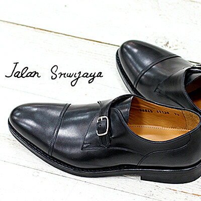 【日本定まり取りまわし店】 JALAN SRIWIJAYA 98845 BLACK CALF  ジャ幽客 スリウァヤ 黒いこと 子ウシ 引っ切り無い心付け  モンクシューズ お祝い フォーマル 商行為 革靴 ダイナイトソール