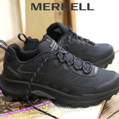 【メンズ】【2024年秋冬新作】MERRELL SPEED STRIKE 2 WATERPROOF 037841 BLACK メレル 素早さストライク2 お水校正刷り 黒いこと