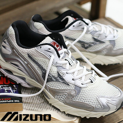 【2025年春夏新作】 MIZUNO WAVE RIDER 10 D1GA2431(11 OFF WHITE/BLACK/RED) ミズノ ウエーブライダー 10 オフホワイト×ブラック×レッド