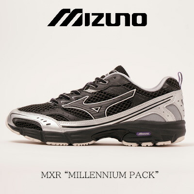 【2025年春夏新作】 MIZUNO MXR “MILLENNIUM PACK” D1GA2515(01 BLACK/BLACK/SILVER) ミズノ MXR ミレニアムパック メッシュスニーカー ブラック/ブラック/シルバー