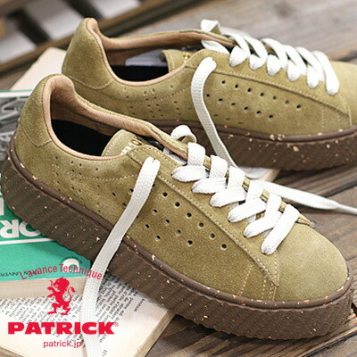 【★交換送料片道無料★】【正規取扱店】 PATRICK QUEBEC HONEY BEIGE 505593 パトリック ケベック 厚底 スニーカー レディース ベージュ