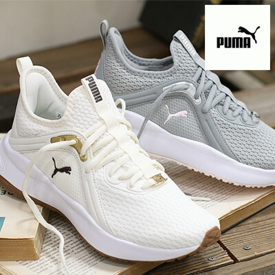 【2026年春夏新作】 PUMA SOFTTRIDE KARMA ANIMAL WNS(313321) (01 WHITE) (02 GRAY) プーマ ソフトライド カルマ アニマルホワイト ライトグレー シルバー ゴールド レディース