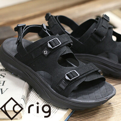 【国内正規品】rig KURUKA2.0(RG0031)TRIPLE BLACK リグ クルカ リカバリー ストラップ サンダル トリプルブラック ヴィーガンレザー 軽量 厚底