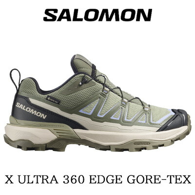 【レディース】【2026年春夏新作】SALOMON X ULTRA 360 EDGE GTX W (TEA/DEEP LICHEN GREEN/BRUNNERA BLUE)サロモン エックスウルトラ 360 外辺部  GORE-TEX  雨合羽 L490983 緑であること 青色 黒いこと