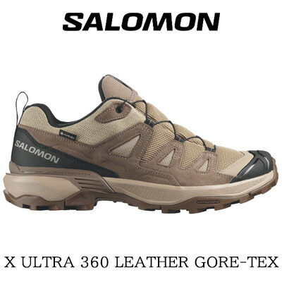【メンズ】【2026年春夏新作】SALOMON X ULTRA 360 LEATHER GORE-TEX(DESERT TAN/WALNUT/DARK EARTH)サロモン エックスウルトラ 360 なめし革 GORE-TEX  雨合羽 L491585 ベージュ 赤銅色 黒いこと