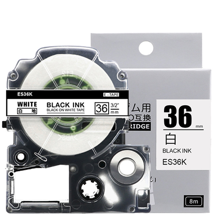 1個 36mm 白地に黒字 SS36K 互換 テプラテープ キングジム対応 テプラ