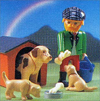 【中古】「ほぼ新品」プレイモービル お百姓さん 犬たち 3005