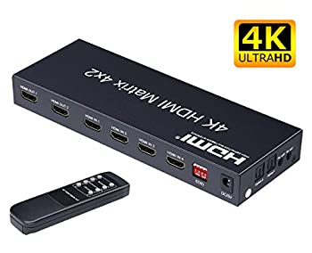【中古】「未当て嵌める品」ELEVIEW 4Kx2K HDMI 行列 セレクター 4インプット 2最終生産物 + 音吐 引きはなす(SPDIF 光デジタル・3.5粍ステレオミニ音吐最終生産物) hdmi1.4 hdcp1.4 3D hdmi