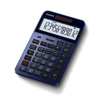 【中古】「ほぼ新品」カシオ計算機 カシオ 計算器 12桁 割り増し金計算器 ネイビーブルー