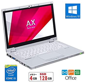 【中古】（中古2インチ1マイコン）Panasonic Let\u0027s note CF-AX3(CF-AX3GDCCS)   Core i5-4300U/4GB/SSD 128GB/FHD肌ざわりダイアログボックス/Ｗeb写真機/Windows10Pro（OFFCEソフ